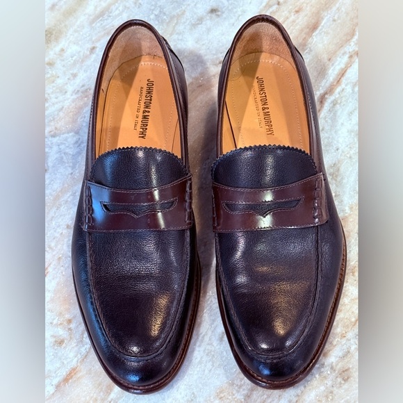 Men’s JOHNSTON & MURPHY leather penny loafers- Size 12 - Picture 3 of 9